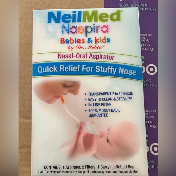 NIB NeilMed Naspira Babies & Kids Nasal-Oral Aspirator Kit With Mesh Travel Bag - Picture 7 of 7